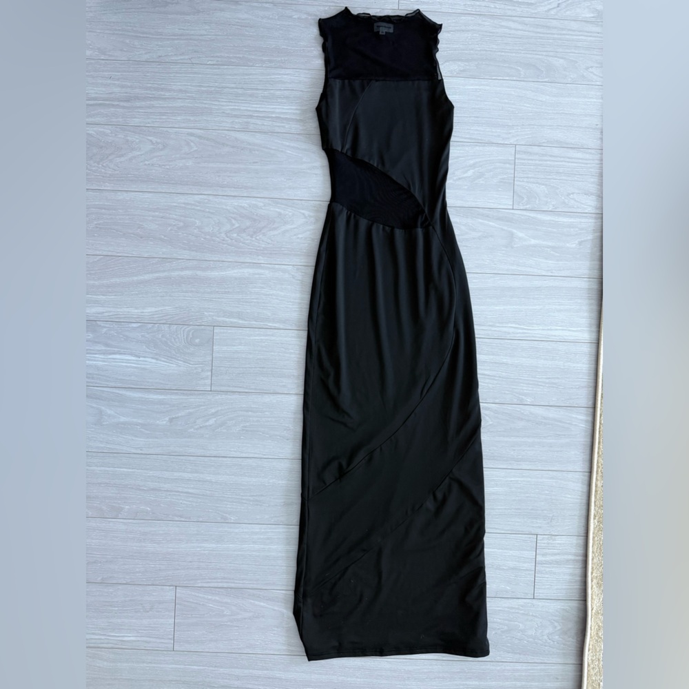 Superdown Black Mesh long dress